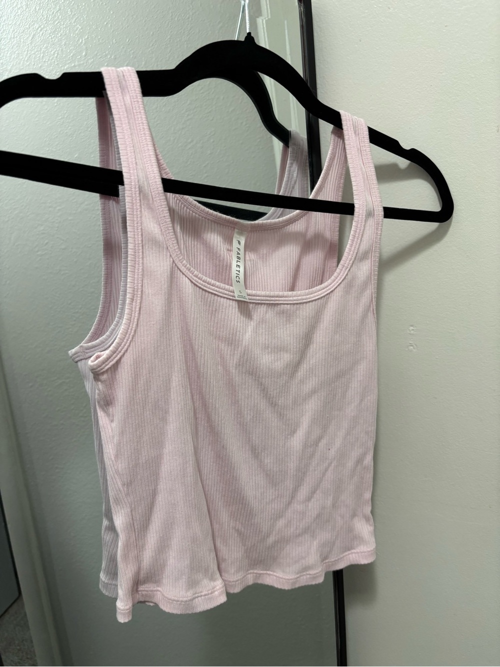 Fabletics Light Pink Ribbed Scoop Tank set of 2